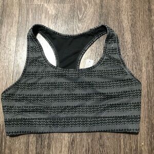 Nike Pro Classic Sports Bra Black White Grey Polka Dot Print Small